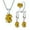 Yellow, variant on Women 925 Sterling Silver Oval Zircon Necklace Earrings Rings Sets 5 Color-Blue