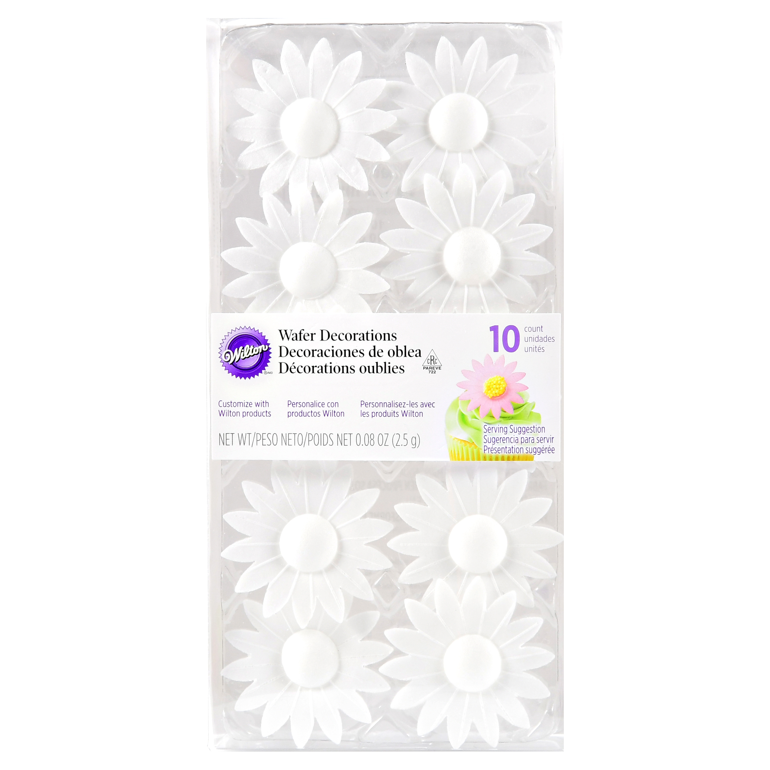 Wilton Daisy Wafer White 10ct