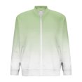 thumbnail image 4 of HOOMEUMY Men's Ombre Bomber Jacket Zipper Up Long Sleeve Lightweight Outwear Gradient Fashion Polyester Sport Streetwear c_Green XXL, 4 of 5
