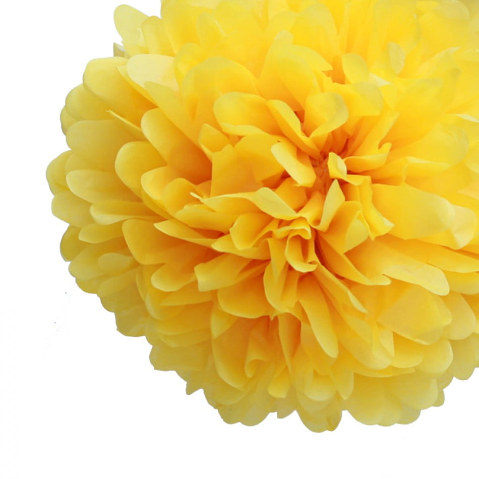 Yellow 8 Inches Tissue Paper Pom Poms For Party Pack Of Birthday And Wedding Decorations Yellow 8 Inches Tissue Paper Pom Poms For Party Pack Of Birthday And Wedding Decorations