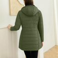 thumbnail image 6 of Womens Winter Coat Warm Hooded Parka Long Puffer Jacket Waterproof Fleece Lined Thicken Peacoat Trendy Outerwear, 6 of 7