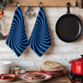thumbnail image 6 of Blue Black Kitchen Towels Set of 3, Farmhouse Striped Spiral Vortex Abstract Absorbent Dish Towels for Kitchen, Microfiber Hand Towel, Quick Drying Tea Towel for Cleaning Decorative Dishcloths, 6 of 7