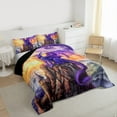 thumbnail image 3 of Manfei Purple Dragon Twin Comforter Set,Western Fantasy Castle,Super Cozy Reversible,2-Piece, 3 of 8