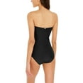 thumbnail image 2 of DKNY BLACK Liquid Pleated Bandeau Tummy Control One-Piece Swimsuit, US 4, 2 of 3