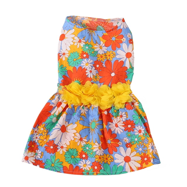 Vestido de verano suave y agradable para la piel para perros con estilo Vestido floral para cachorros