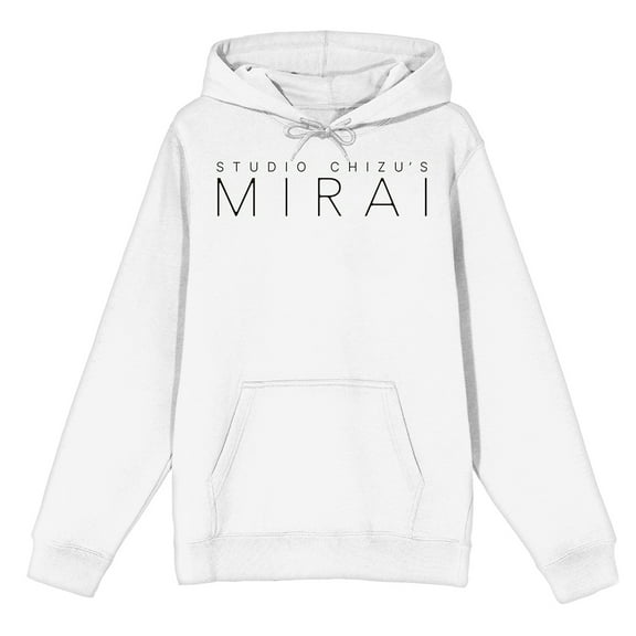 Studio Chizu's Mirai Characters Falling Long Sleeve White Adult Hooded Sweatshirt-Medium