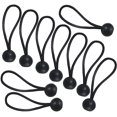 thumbnail image 2 of Strong Ball Bungee, 6-Inch, Black, 10-Piece, Bungee Loops Small Bungee Cords with Balls Bungee Tie Downs for Windsock Attachment clip Hanging Kit For Telescopic Flag Poles Canopy Tent Tarp Boating, 2 of 5