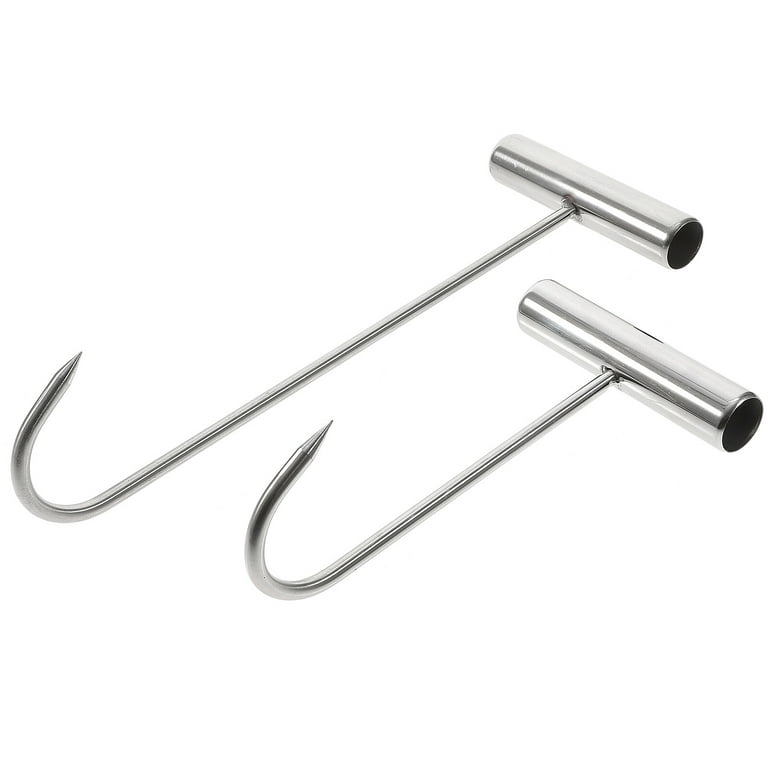 2 Pcs Stainless Steel Meat Hook Utility T Shaped Hanging Hook Ham