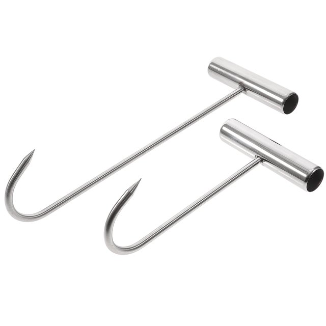Gancho para carne de acero inoxidable de 2 piezas, gancho para colgar jamón en forma de T