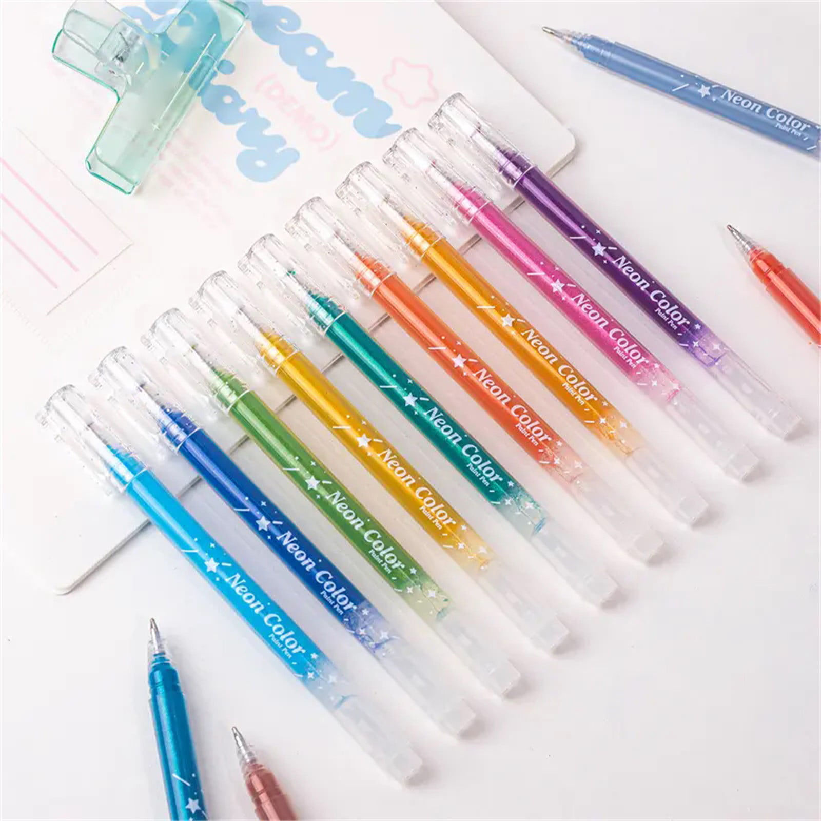 12/24/36 Colors Glitter Gel Pens with Metallic Ink Smooth Writing for Adults Coloring Art Crafts Journaling Scrapbooking 5ml Durable Gel Pens for Coloring Drawing DIY Decorations(24colors,6.9x0.6")
