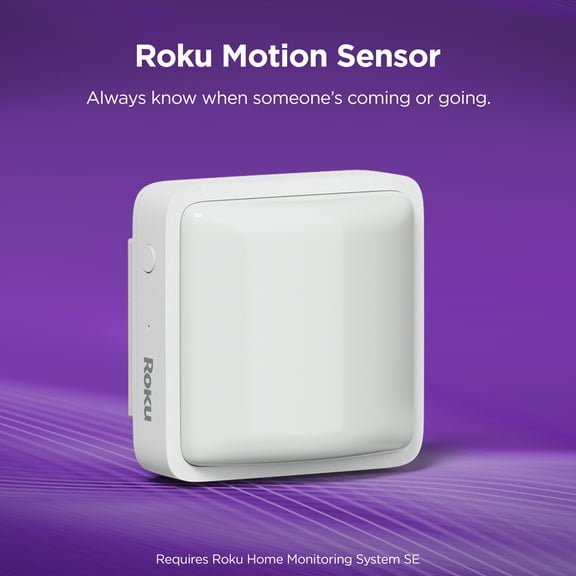 Roku Smart Home Motion Sensor Wireless Battery-powered Indoor Add-on for Home Monitoring System with Motion Detection Up To 25 ft