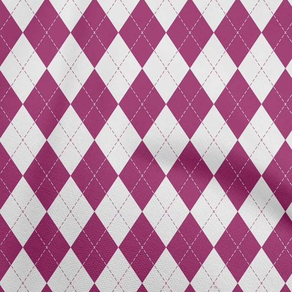 oneOone Cotton Jersey Dark Magenta Fabric Argyle Diy Clothing Quilting Fabric Print Fabric By Yard 58 Inch Wide