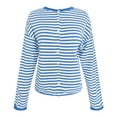 thumbnail image 5 of GEWSEY Womens Striped Cardigan Casual Long Sleeve Open Front Button Down Loose Knit Lightweight Fall Sweaters (Sky Blue, S), 5 of 5