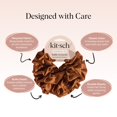 thumbnail image 4 of Kitsch Recycled Satin Ruffle Scrunchie – Gentle Hair Scrunchie for Women, Eco-Friendly Hair Tie No Damage, Stylish Ponytail Holder | Ideal Gifts for Women - Camel, 4 of 16