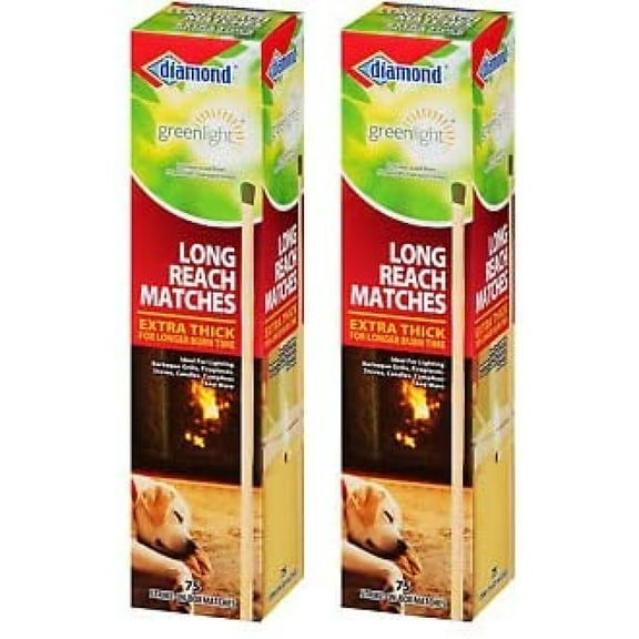 Diamond Greenlight Long Reach Matches (75 Per Pack 2 Pack)
