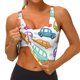 thumbnail image 3 of Balery Doodle Cars Sujetadores deportivos con espalda cruzada para mujer, acolchados, sin costuras, de alto impacto, ideales para yoga, gimnasio, entrenamiento y fitness.-Large, 3 of 8