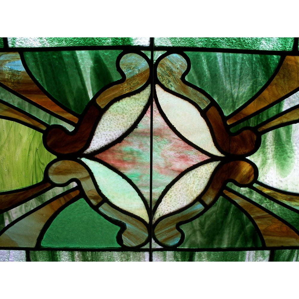 PeelnStick Poster of Stained Glass Green Window Stainedglass Pattern