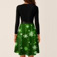 thumbnail image 5 of Christmas Dresses for Women Women's Casual Fashion Round Neck Long Sleeve Christmas Printed Party Vintage Long Dresses for Holiday Gathering,Dark Green,4XL, 5 of 7