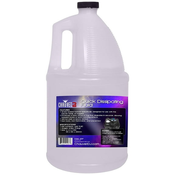 Chauvet DJ QDF 1 Gallon Non-Toxic Quick Dissipating Fog Fluid For Geyser Foggers