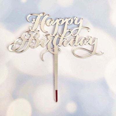 Kaboer Happy Birthday Acrylic Happy Birthday Cake Inserts Gold