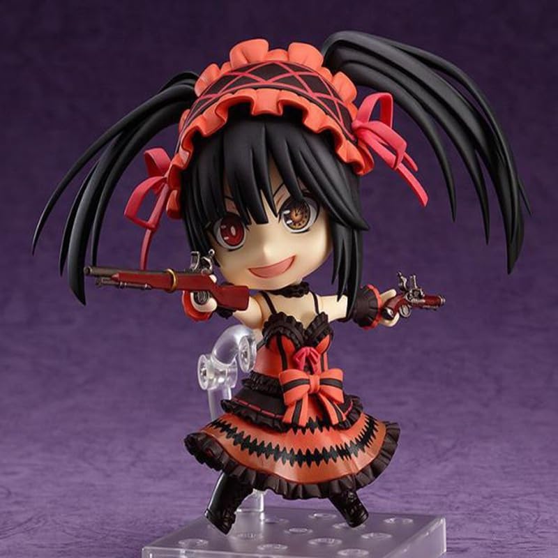 New Kurumi Figure, Fighting Movale Q Version Tokisaki Kurumi Movable Action Figure 10cm/3.9inch Anime Model PVC Character Statue Collection Gift