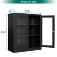 thumbnail image 3 of MIIIKO Metal Storage Cabinets, Lockable 35.4" Steel Storage Cabinet with 2 Doors and 2 Adjustable Shelves for Garage, Home, Office, 3 of 7