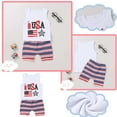 thumbnail image 2 of OAVQHLG3B 4th of July Baby Girl Outfits Summer American Flag Independence Day Letter tank shorts Clothes Set, 2 of 9