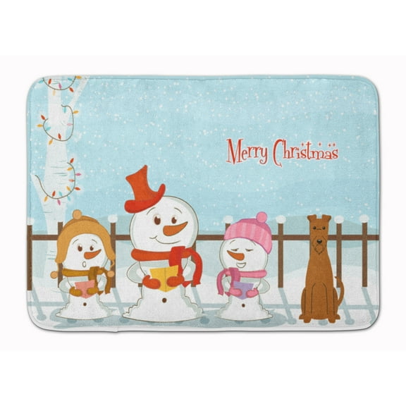 Merry Christmas Carolers Irish Terrier Machine Washable Memory Foam Mat