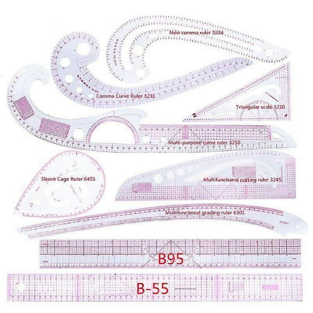 9pcs Sewing French Curve Ruler Measure Dressmaking Tailor Drawing Template Craft Tool Set costura sewing machine accessories