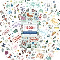 Blue Sky Holidays & Seasons 1200  Sticker Pack, Planner and Calendar Pack, 4.49” x 9.06”, Full Color, 24 Sheets