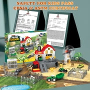 Farm Toy Playset with 49 Pieces - Barn House, 12 Animal Figurines, Tractor Truck, Fences & Play Mat | Educational Learning Toys for Kids Ages 3-12 (ASTM Certified)