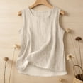 thumbnail image 2 of QASIEATN Cotton Linen Tank Tops for Women Casual Summer Shirt Basic Sleeveless Layering Camisoles Beach Vacation Clothes, 2 of 3