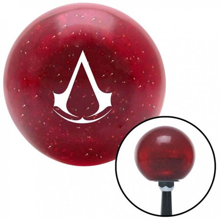 American Shifter 59976 White Assassins Creed Red Metal Flake Shift Knob with M16 x 1.5 Insert Shifter Auto