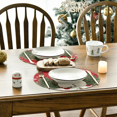 thumbnail image 3 of JP Napperons Ronds Bonhomme de Neige & Flocon de Neige de Noël - Ensemble de 4 Pcs, Napperons d'Hiver de 14 Pouces pour Décoration et Protection de Table à Manger, 3 of 6