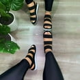 thumbnail image 2 of Anuirheih Large Size Summer Fashion Strap Wedges Sandals Sandals Women (Black), 2 of 3