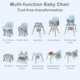 thumbnail image 3 of INFANS 9 in 1 High Chair, Convertible Baby Highchair for Babies and Toddlers, Table and Chair Set Building Block Infant Dining Booster Seat, Kids Stool with Activity Children Play Kitchen, 3 of 10
