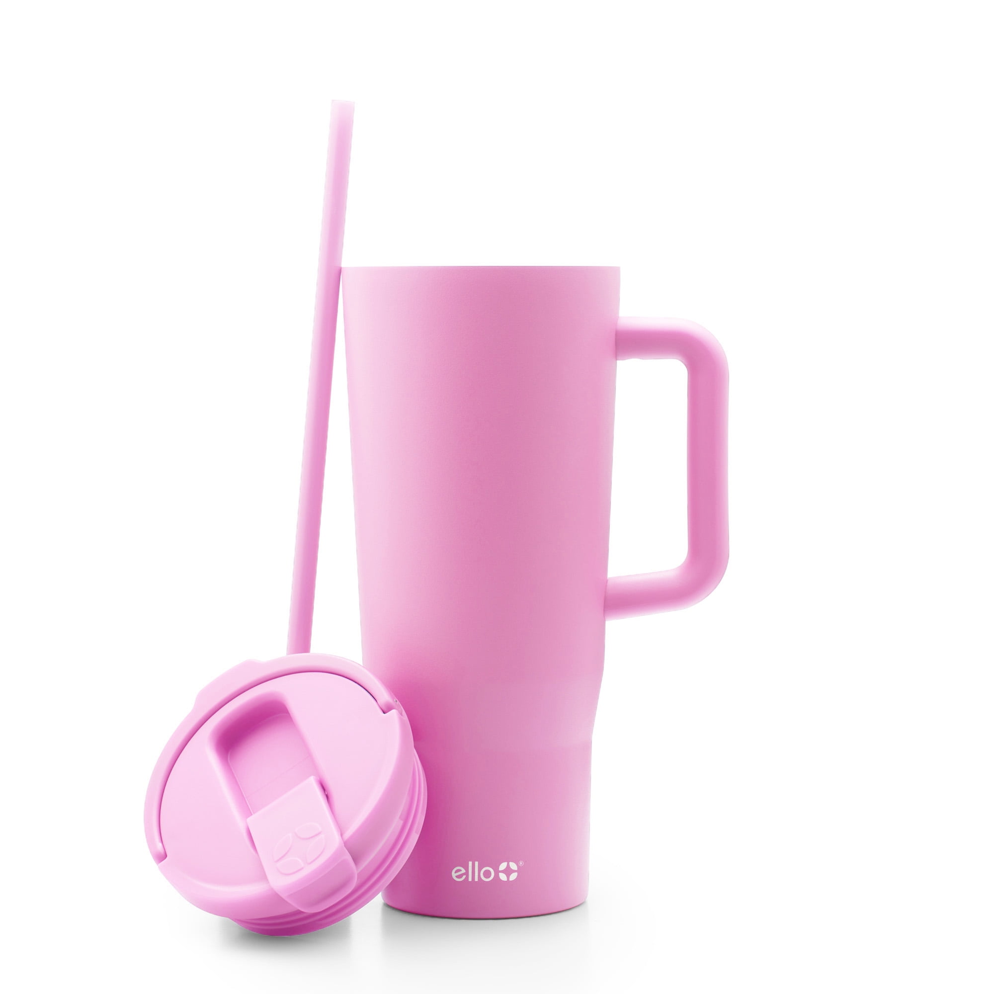 Ello Ultra Clean 40 oz Stainless Steel Tumbler with Handle, Pink