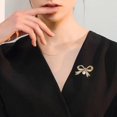 thumbnail image 2 of Rhinestone Bow Brooch Pin for Women Shiny CZ Crystal Pearl Dangling Ribbon Bow Knot Lapel Pins Wedding Party Dance Banquet Dress Suit Shirt Scraf Clip for Clothes Accessories Jewelry, 2 of 12