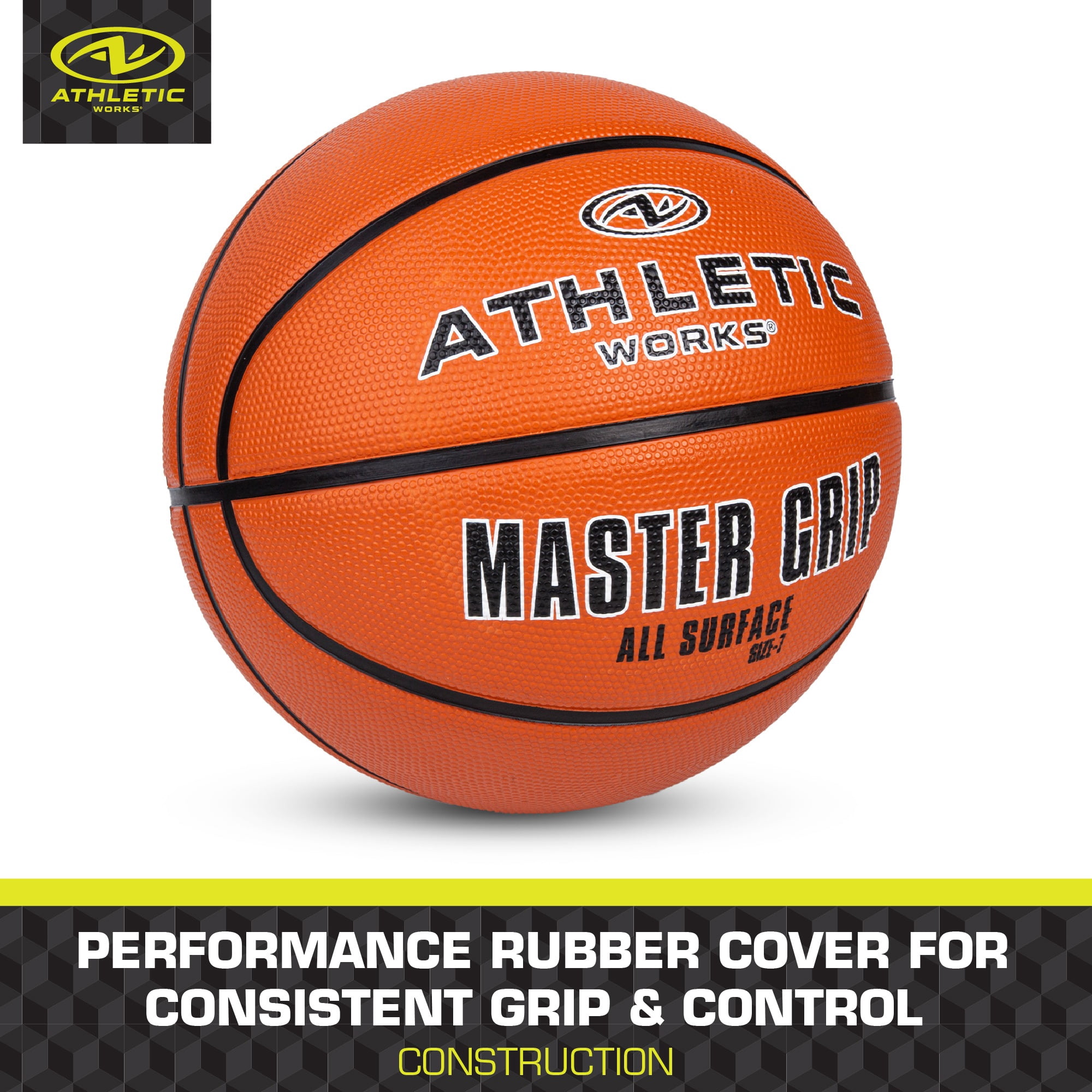 (4 pack) Athletic Works Size 7 Master Grip Basketball for Players 12 Years and Up