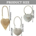 thumbnail image 4 of HGYCPP Eye Catching Heart Shaped Evening Purse for Women Elegant Rhinestones Satchel with Chain Shoulder Crossbody Bag, 4 of 13