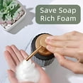 thumbnail image 3 of Vertical Stripe Ceramic Soap Dispenser with Gold Lettering, Foaming Hand Soap Dispenser for Bathroom (Matte White), 3 of 10