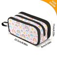 thumbnail image 4 of FORMRS Pencil Case with 3 Compartments School Large Capacity Zipper Pen Pouch Stationery Organizer, Cartoon Rainbow Pattern, 4 of 8