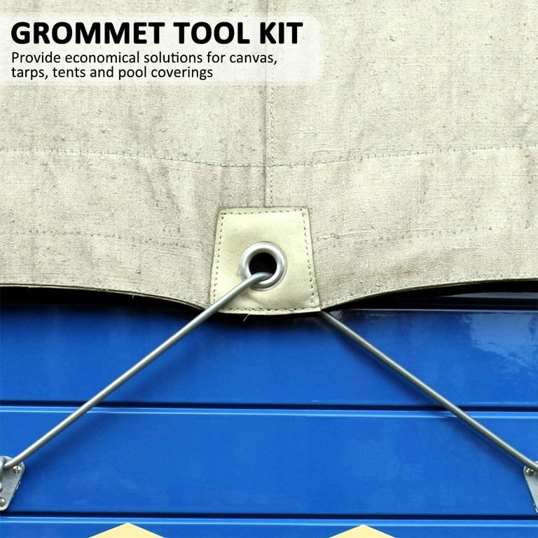 120 Sets Grommet Tool Kit 1/2 Inch, Cridoz Grommet Eyelets Kit with Setting  Tools and Storage Box for Fabric, Tarps, Curtains Silver 1/2 Inside Diameter