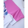 thumbnail image 6 of YONGHS Kids Girls Floral 2 Pieces Rash Guard Short Sleeve Top with Shorts Swimsuit 4-16, 6 of 7