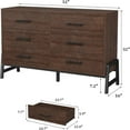 thumbnail image 7 of Freestanding Wooden Closet Storage Dresser Chest  6 Dresser, 52" Wide Drawer with Large Storage Space for Living Room, Bedroom, Entryway, 7 of 7