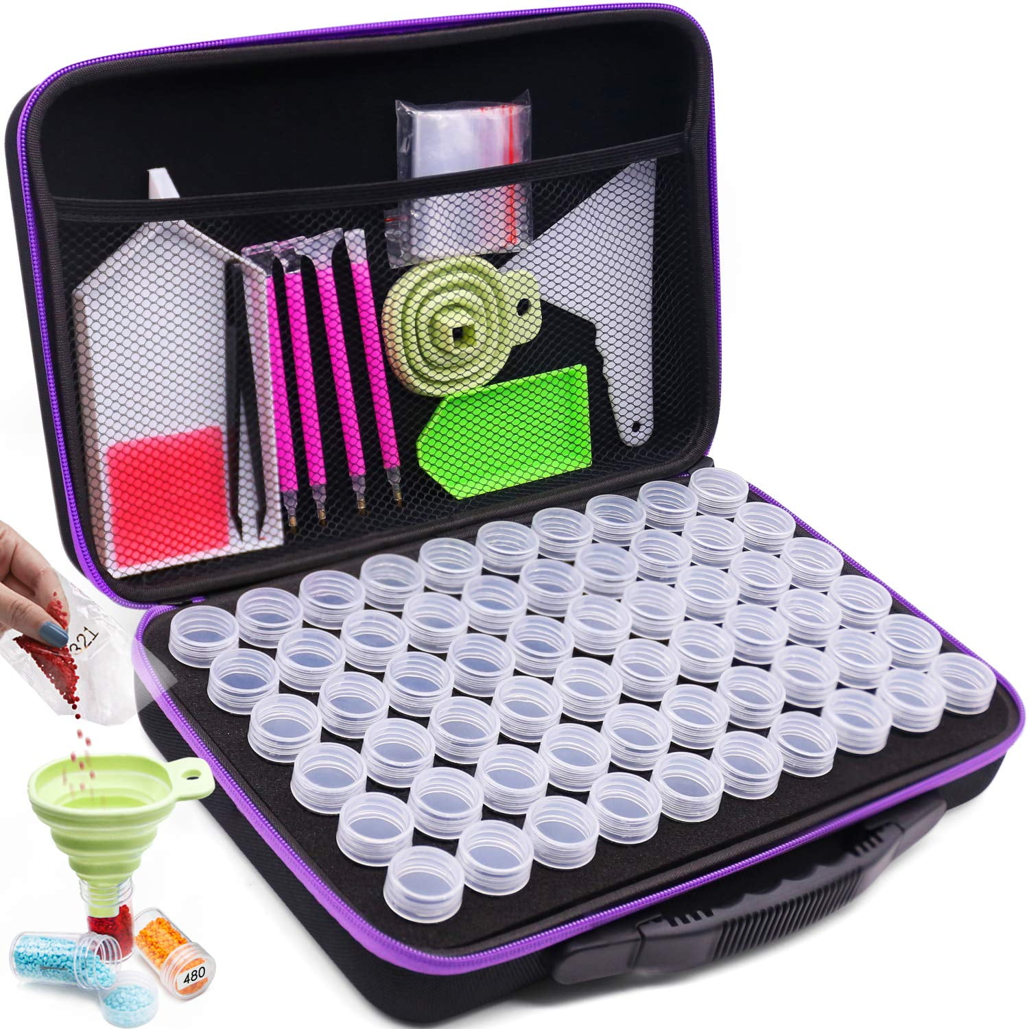 Diamond Painting Accessories Carry Case Container Storage Box 24 Slots Hand Bag Diamond Painting Accessories Carry Case Container Storage Box 24 Slots Hand Bag