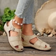 thumbnail image 2 of Dakaela Womens Sandals Comfortable Closed Toe Wedge Shoes Ankle Strap Platform Casual Dressy Summer Slip on Walking Shoes Size 6-10, 2 of 9