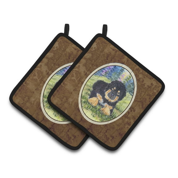Carolines Treasures SS1037PTHD Tibetan Mastiff Pair of Pot Holders, 7.5HX7.5W, multicolor