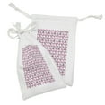 thumbnail image 2 of Feminine Fabric Pouch Set of 2, Repetitive Perfume Lipstick Makeup Care Items with Sketchy Dots Print, Drawstring Bag for Toiletries Masks and Favors, 9" x 6", Pink and Charcoal Grey, by Ambesonne, 2 of 2