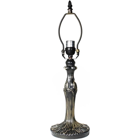Bysantine Metal Lamp Base, Dark Bronze Finish with Gold Highlights, Nicely Weighted, 17.5" Tall